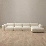 Linen Blend::Biscuit Velvet Sofa 4 Seater Ivory Linen Blend