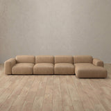 Top Grain Leather::Biscuit Velvet Sofa 4 Seater Latte Top Grain Leather [grid:3:TGL]