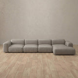 Top Grain Leather::Biscuit Velvet Sofa 4 Seater Pewter Top Grain Leather