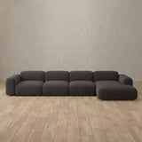 Boucle::Biscuit Velvet Sofa 4 Seater Smoke 2 Boucle v2 [grid:7:BCL]