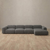 Boucle::Biscuit Velvet Sofa 4 Seater Stone  Boucle