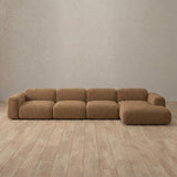 Boucle::Biscuit Velvet Sofa 4 Seater Toffee Boucle [grid:4:BCL]