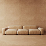 Biscuit Velvet Sofa