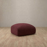 Linen Blend::Biscuit Velvet Sofa Ottoman Burgundy Linen Blend v3 [grid:2:LB] [grid:6:LB]