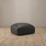 Top Grain Leather::Biscuit Velvet Sofa Ottoman Charcoal Top Grain Leather [grid:7:TGL]