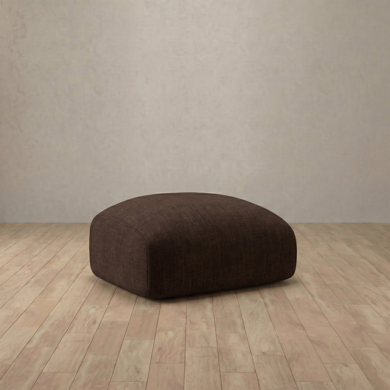 Linen Blend::Biscuit Velvet Sofa Ottoman Espresso Linen Blend 8:LB