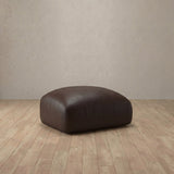 Top Grain Leather::Biscuit Velvet Sofa Ottoman Espresso Top Grain Leather [grid:8:TGL]