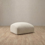 Linen Blend::Biscuit Velvet Sofa Ottoman Ivory Linen Blend