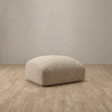 Linen Blend::Biscuit Velvet Sofa Ottoman Linen Linen Blend