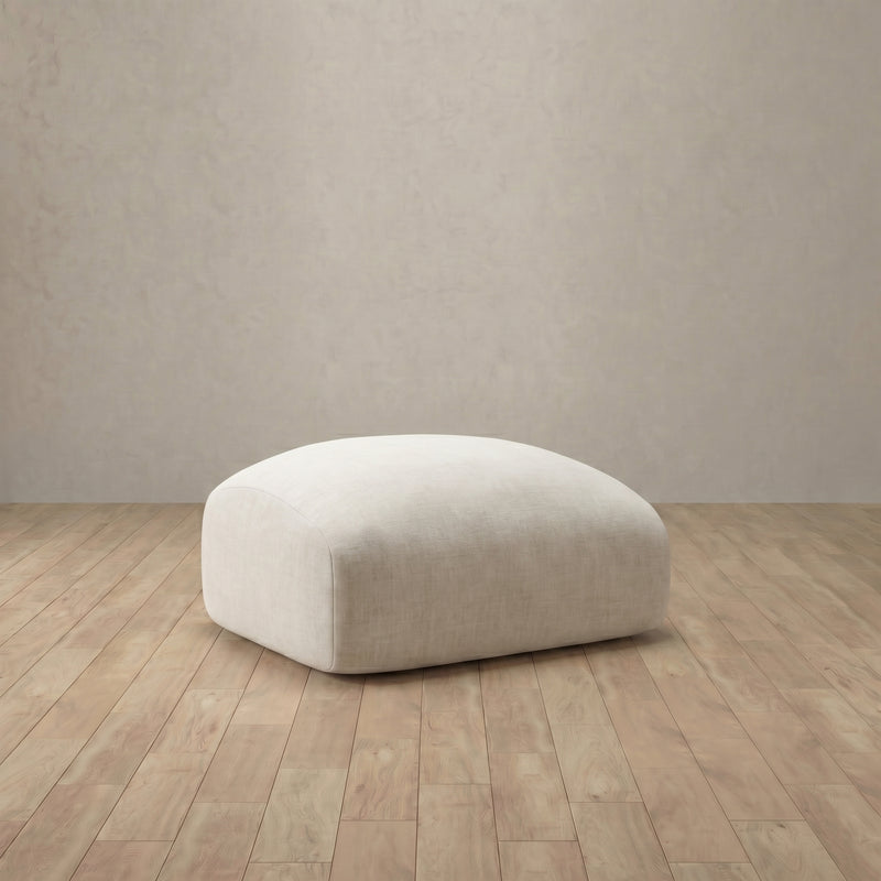 Linen Blend::Biscuit Velvet Sofa Ottoman OffWhite Linen Blend 1:LB