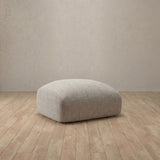 Linen Blend::Biscuit Velvet Sofa Ottoman Pewter Linen Blend