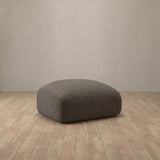 Linen Blend::Biscuit Velvet Sofa Ottoman Stone Linen Blend