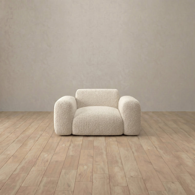 Boucle::Biscuit Velvet Sofa Single  Cream Boucle v1 2:BCL
