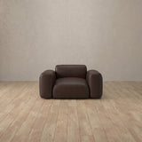 Top Grain Leather::Biscuit Velvet Sofa Single  Espresso Top Grain Leather [grid:8:TGL]