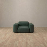 Top Grain Leather::Biscuit Velvet Sofa Single  Forest Green Top Grain Leather [grid:5:TGL]