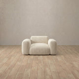 Linen Blend::Biscuit Velvet Sofa Single  Ivory Linen Blend