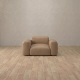 Top Grain Leather::Biscuit Velvet Sofa Single  Latte Top Grain Leather [grid:3:TGL]