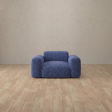 Boucle::Biscuit Velvet Sofa Single  OceanBlue Boucle