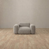 Linen Blend::Biscuit Velvet Sofa Single  Pewter Linen Blend