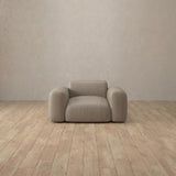 Top Grain Leather::Biscuit Velvet Sofa Single  Pewter Top Grain Leather