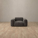 Linen Blend::Biscuit Velvet Sofa Single  Smoke Linen Blend