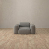 Top Grain Leather::Biscuit Velvet Sofa Single  Stone Top Grain Leather