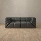 Top Grain Leather::Comfy Italian Sofa 2 Seater Charcoal Top Grain Leather [grid:7:TGL]