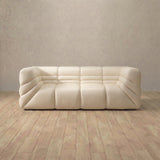 Top Grain Leather::Comfy Italian Sofa 2 Seater Cream Top Grain Leather