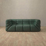 Top Grain Leather::Comfy Italian Sofa 2 Seater Forest Green Top Grain Leather [grid:5:TGL]