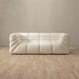 Top Grain Leather::Comfy Italian Sofa 2 Seater Ivory Top Grain Leather