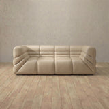 Top Grain Leather::Comfy Italian Sofa 2 Seater Linen Top Grain Leather [grid:2:TGL]