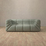 Top Grain Leather::Comfy Italian Sofa 2 Seater Sage Top Grain Leather