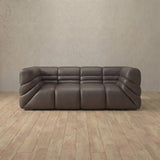 Top Grain Leather::Comfy Italian Sofa 2 Seater Truffle Top Grain Leather