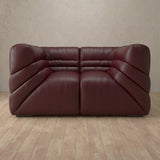 Top Grain Leather::Comfy Italian Sofa Single  Burgundy Top Grain Leather [grid:6:TGL]