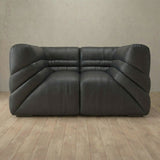Top Grain Leather::Comfy Italian Sofa Single  Charcoal Top Grain Leather [grid:7:TGL]