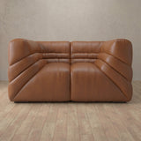 Top Grain Leather::Comfy Italian Sofa Single  Cognac Top Grain Leather [grid:4:TGL]