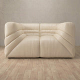 Top Grain Leather::Comfy Italian Sofa Single  Cream Top Grain Leather v2