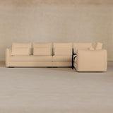 Left Chaise-Full Grain Leather-Chalk
