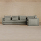 Left Chaise-Full Grain Leather-Greige