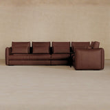 Left Chaise-Full Grain Leather-Oxblood