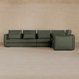 Left Chaise-Full Grain Leather-Sage