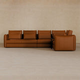 Left Chaise-Top Grain Leather-Brandy