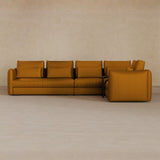 Left Chaise-Top Grain Leather-Camel