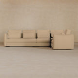 Left Chaise-Top Grain Leather-Chalk