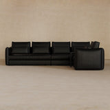 Left Chaise-Top Grain Leather-Charcoal