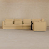 Left Chaise-Top Grain Leather-Fawn