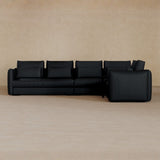 Left Chaise-Top Grain Leather-Ink