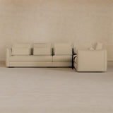 Left Chaise-Top Grain Leather-Linen