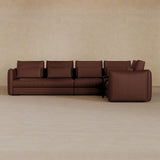 Left Chaise-Top Grain Leather-Oxblood