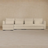 Right Chaise-Full Grain Leather-Alabaster